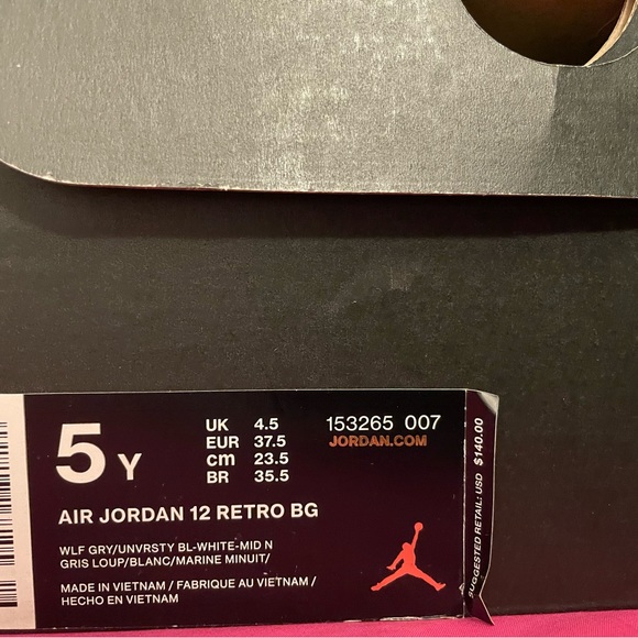 Jordan Wolf Grey Blue University 12’s - Picture 3 of 7